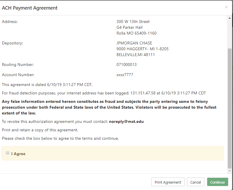 ach agreement